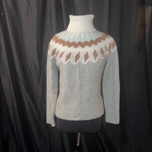 J. Crew Women's Chevron Pattern Sweater - Cream and Brown